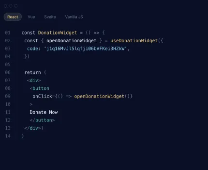 Website donations with developer control